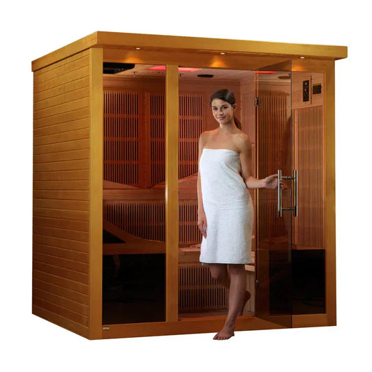Dynamic Monaco 6-Person Low EMF Infrared Sauna (Canadian Hemlock)